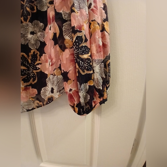 Rebecca Taylor NWOT Feminine Peasant Boho Floral W/ Neck Ruffle Blouse Size 4 - Picture 9 of 16